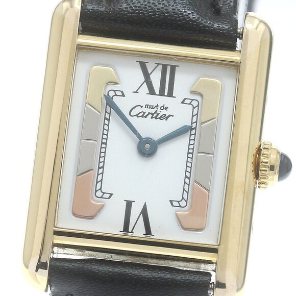 CARTIER Must tank SM white Dial Quartz Ladies Watch_882588 - Picture 1 of 7